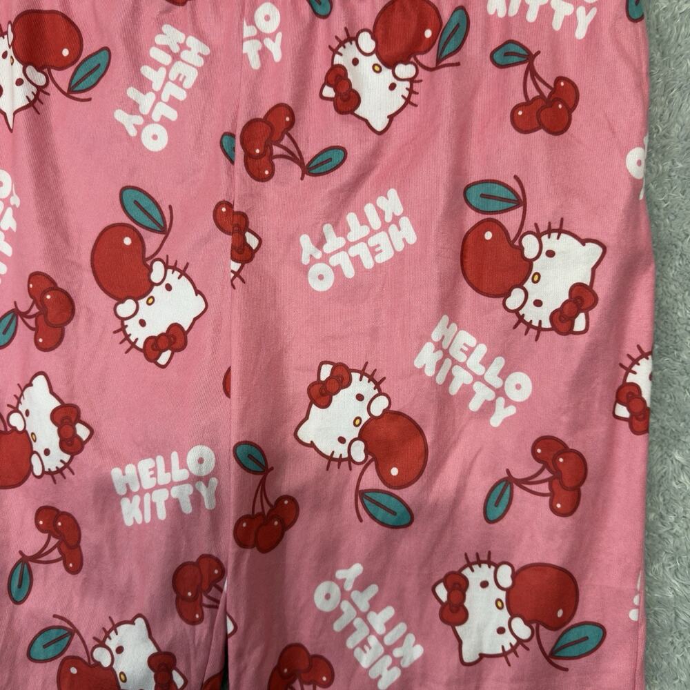 Hello Kitty Women’s Graphic Print Pajama Pants Size 2X 18W 20W Pink Cherry - Picture 3 of 11